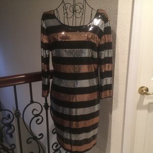 Charlotte Russe Sequined U Neck Evening Dress